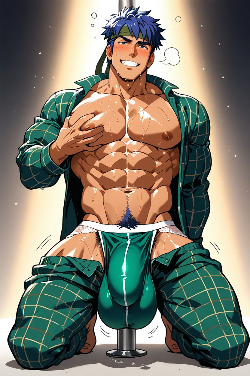 Letf Hand Touch Nipple, Gay Male, Neón Scenary 게이 AI 포르노