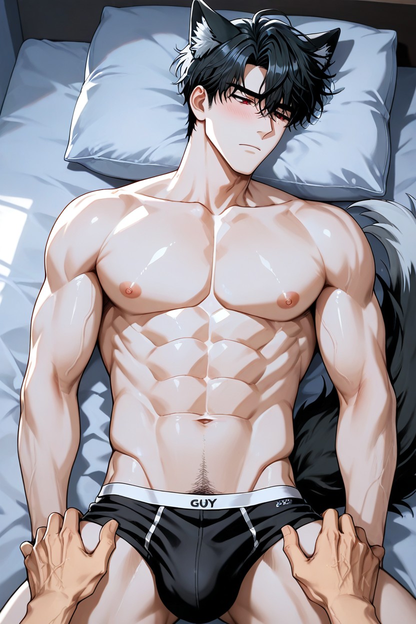 Wolf Ears And Tails, 25+, Slightly Messy Hair AI Gay Porn