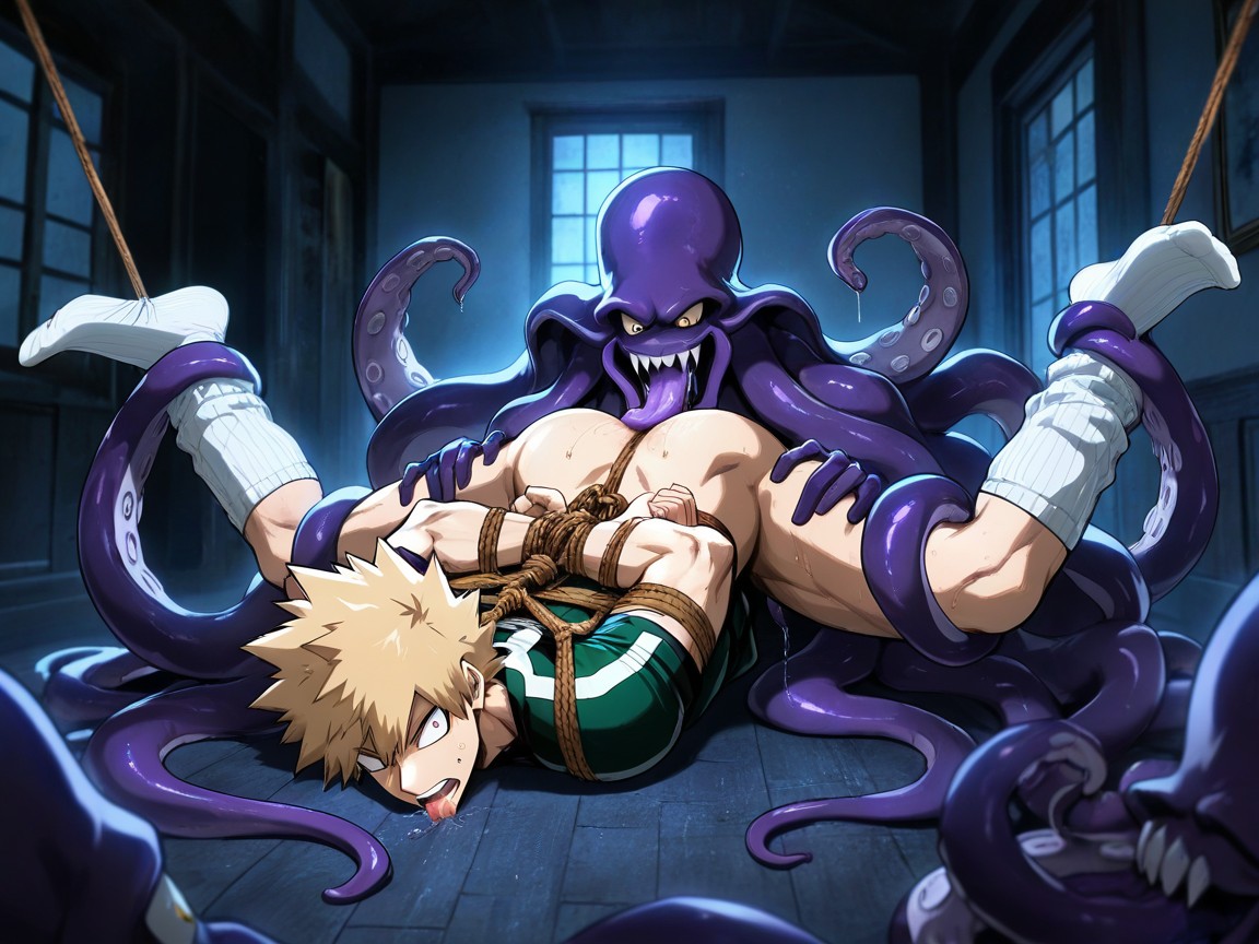 Krakens Tongue Licking Nipples, Kraken Licking Bakugo’s Long White Slouch Socks, Shocked AI Gay Porn