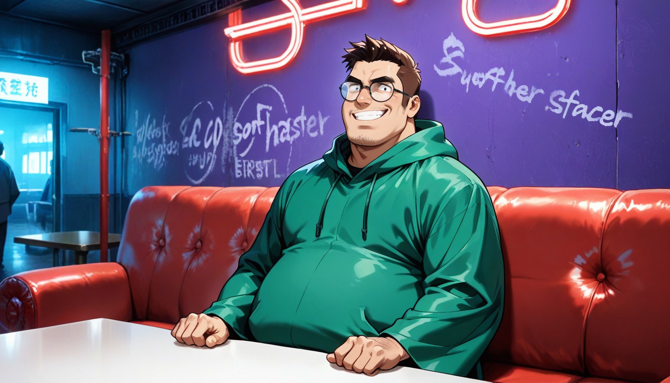 Man Wearing Green Hooded Robe, Man Evil Grinning, Dungeon Master Pose ゲイAIポルノ
