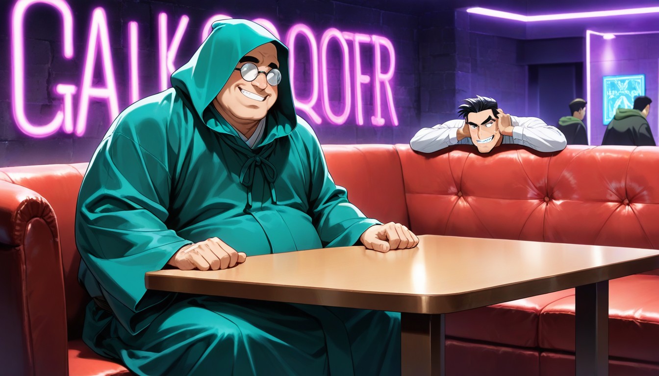 Giant Square Table Center Of Room, Chinese, 18+ AI Gay Porn
