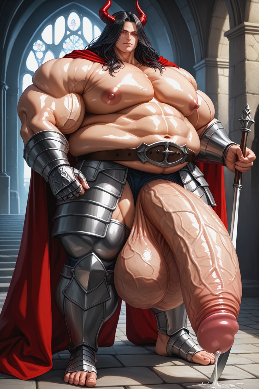 Long Hair, Oiled Skin, Medieval Fantasy Castle Setting ゲイAIポルノ