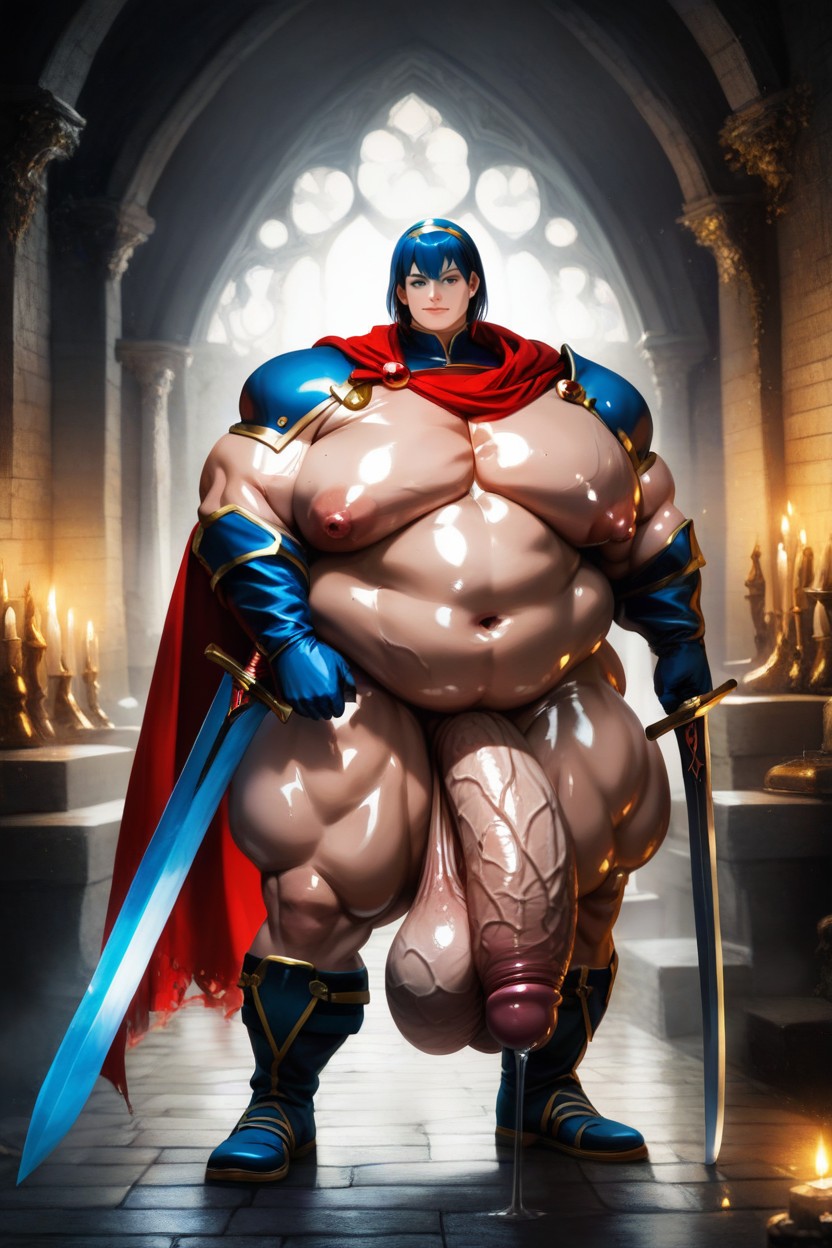 Gigantic Puffy Nipples, Red Brooch, Thick Thighs ゲイAIポルノ