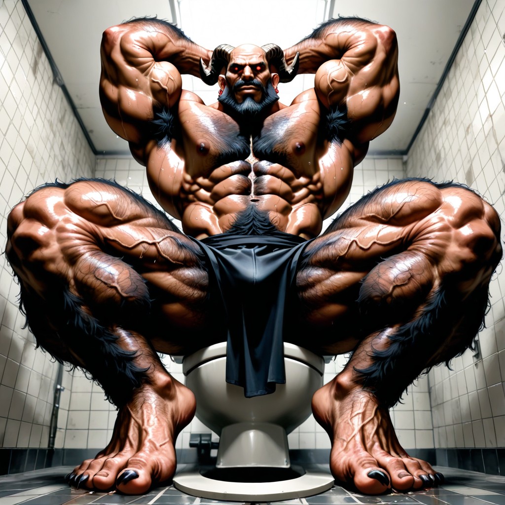 Extreme Hairy Chest, Veiny Muscles, Horror Movie ゲイAIポルノ