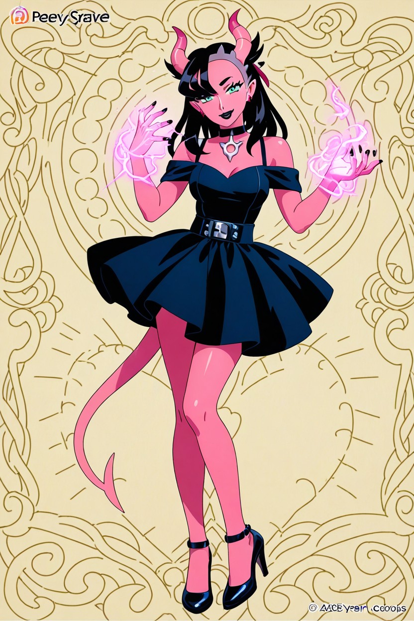 Pink Tiefling, Soft Bodyanime Art Style Anime Accurate Size, Choker AI Gay Porn