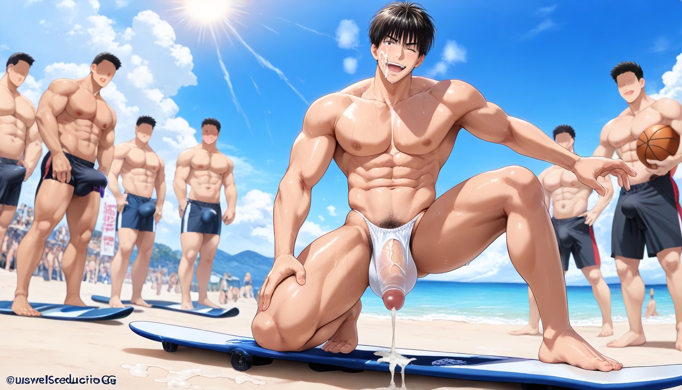 Grabbing A Basketball, Only Male Man, Dripping Cum Underwear AI同性戀黃片