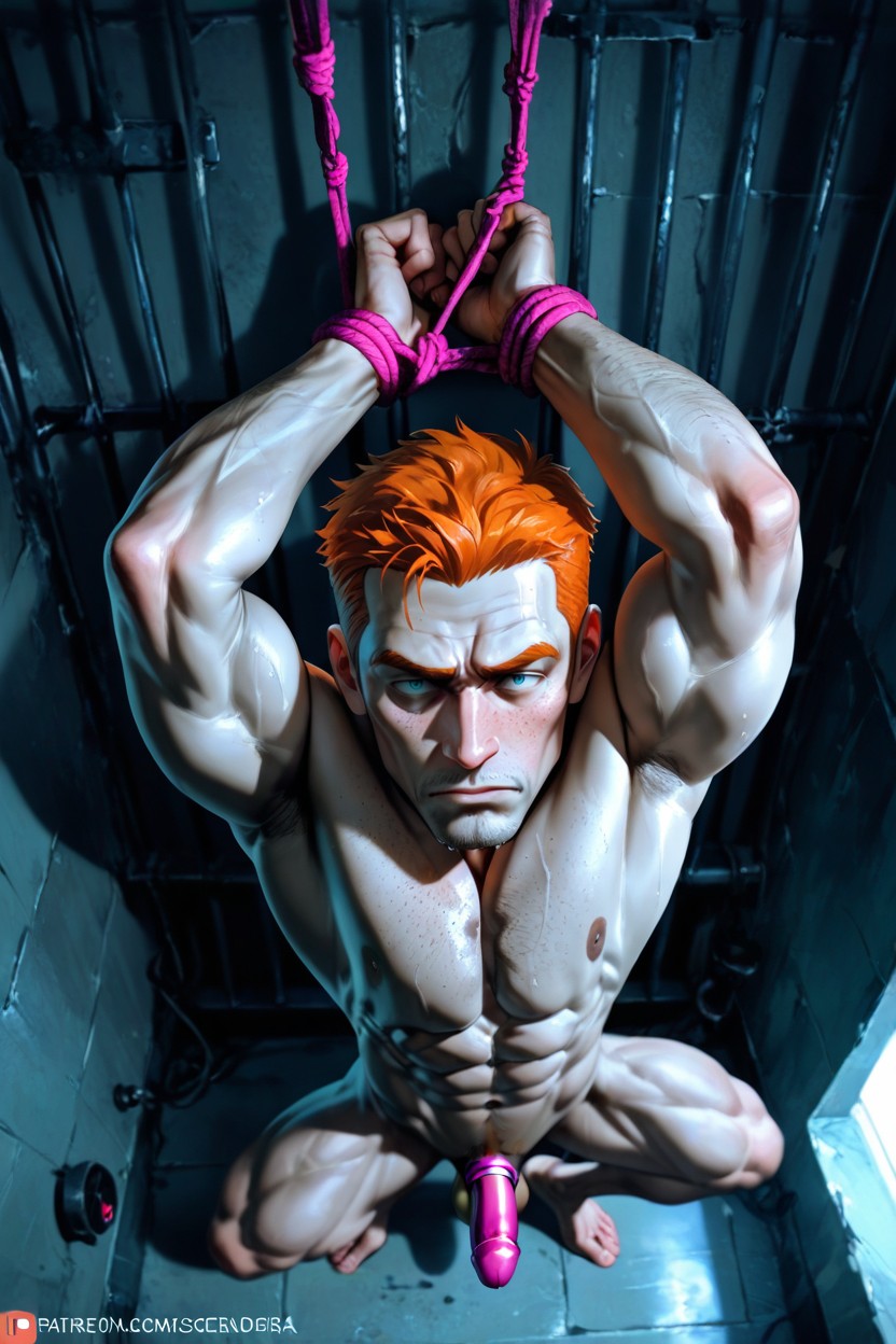 Skin Has Skin Tone Coloring, Ginger, Very Flexible Pornografia gay com IA