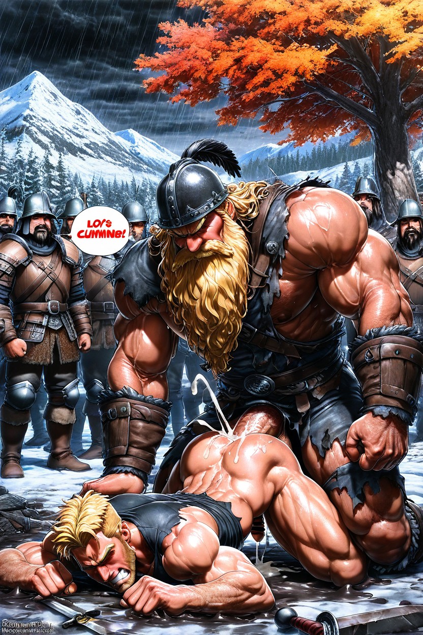 View Of Snowy Mountains, Face Down Ass Up, Viking Armor AI Gay Porn