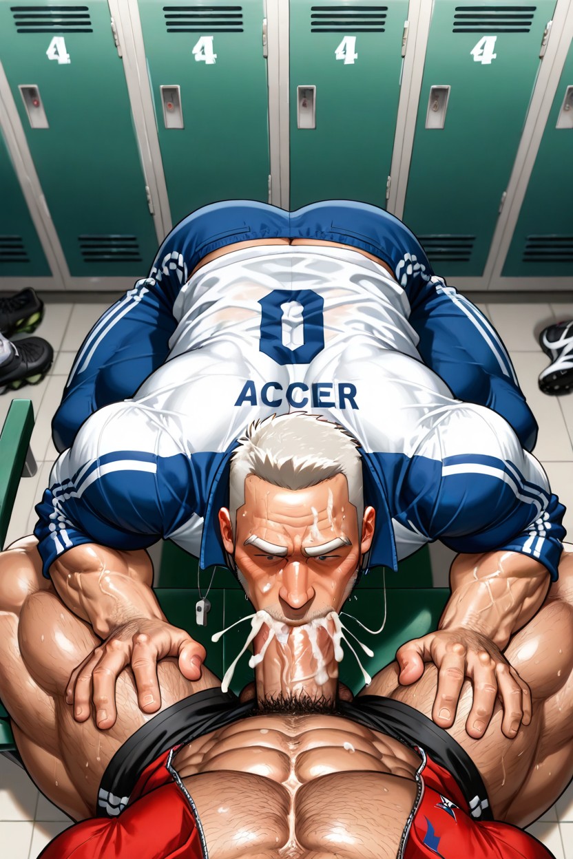 Looking Down At The Coach, Devotion, Looking Up At The Player With Devotion AI Gay Porn