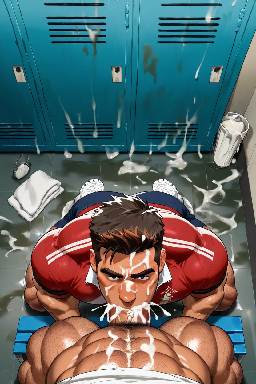 Towels, Irrumatio, Massive Pecs AI Gay Porn
