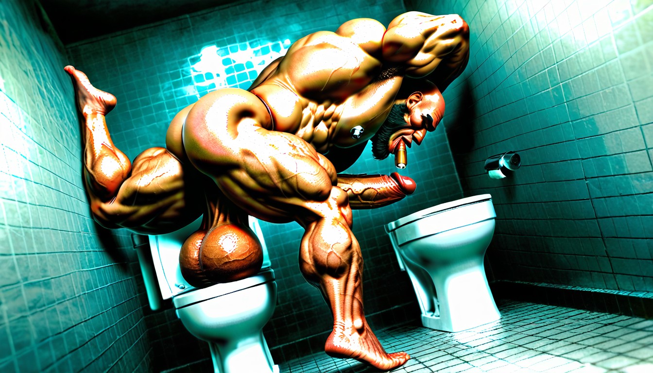 Oiled Skin, Correct Anatomy, Huge Lips AI Gay Porn
