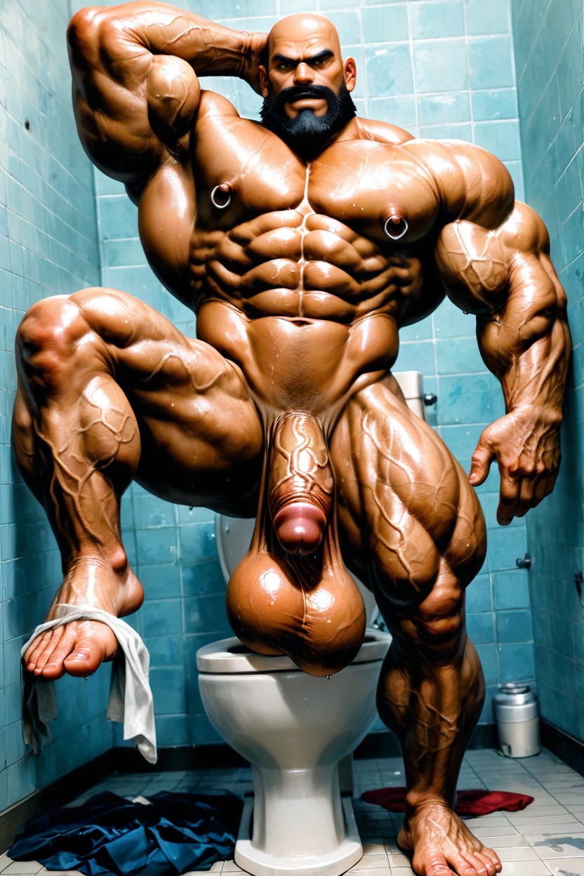 Prominent Chin, Big Earring, Hyper Calves AI Gay Porn