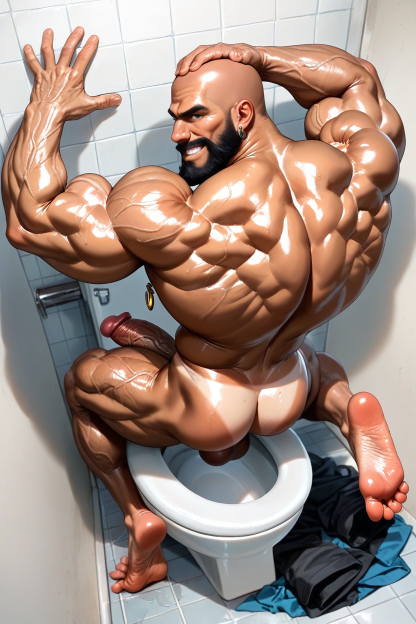 Exposed Muscle Thighs, Big Feet, Naked AI Gay Porn