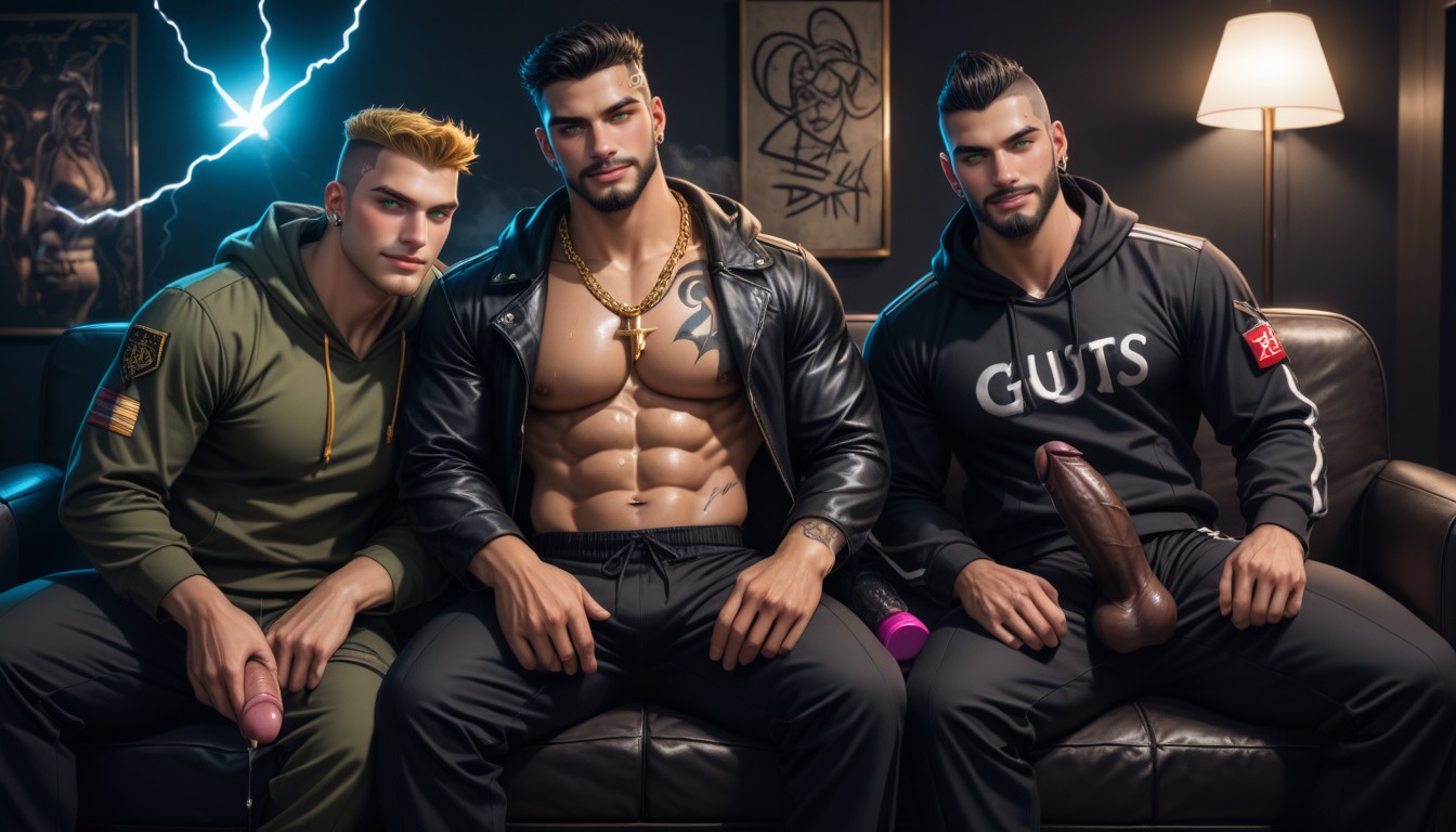 Mood Lighting, Hot Skin, Getting High AI Gay Porn