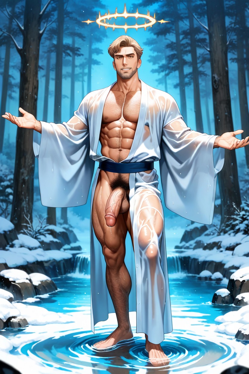 Fit, Medium, Covered With A Wet AI Gay Porn