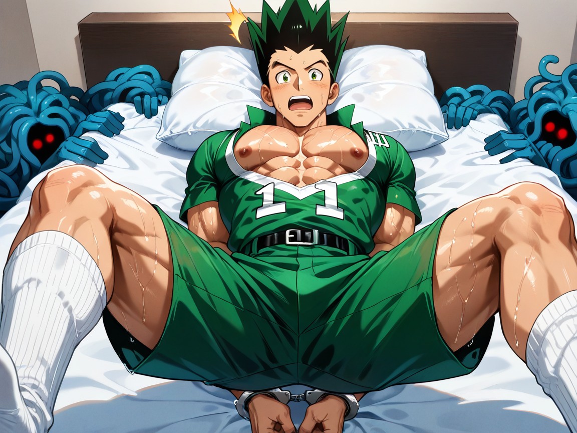 Tangrowth Groping Gon Freecs From Behind, Defined Abs, Legs Spread AI Gay Porn