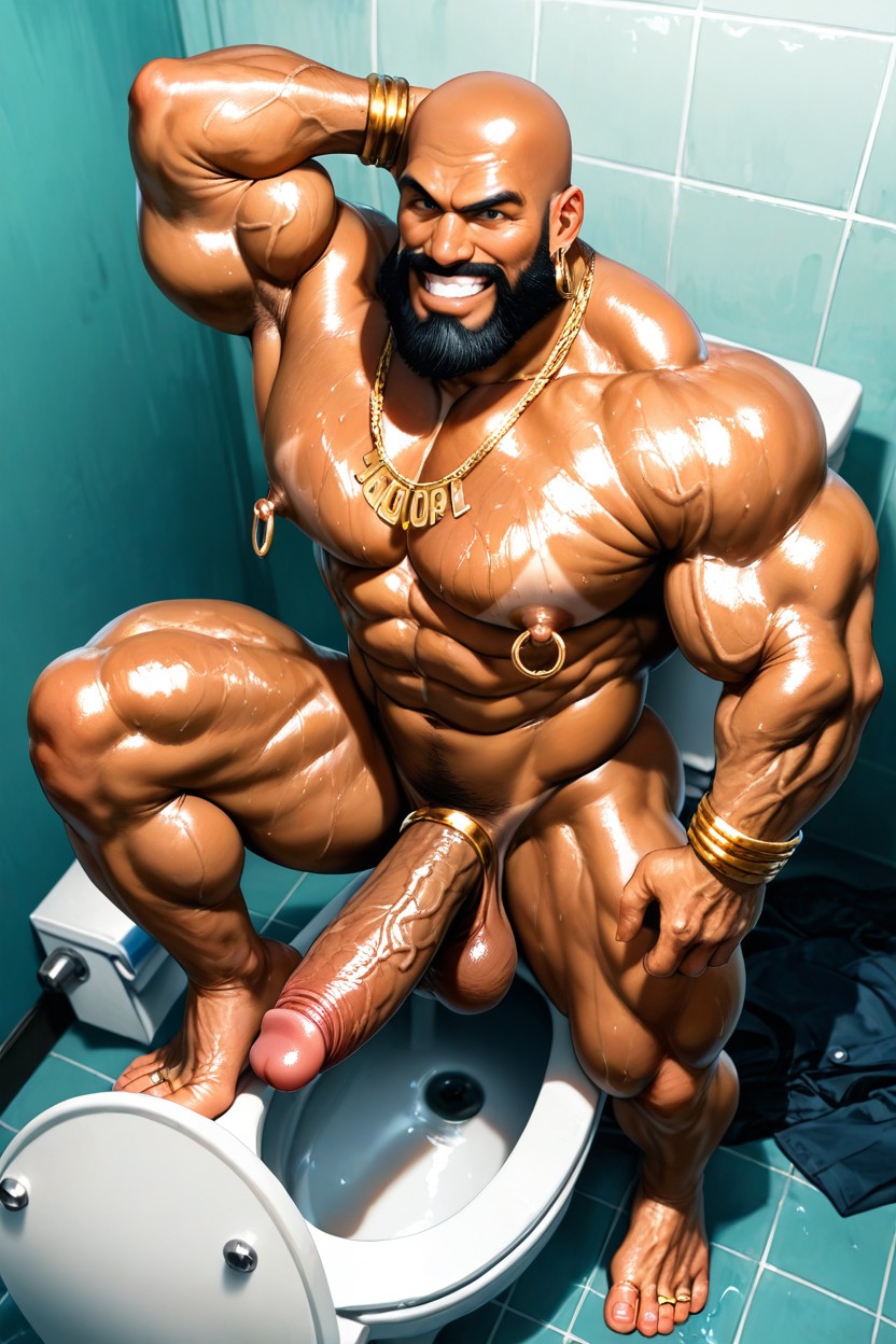 Nipple Rings, Huge Balls, Exposed Muscle Thighs AI Gay Porn