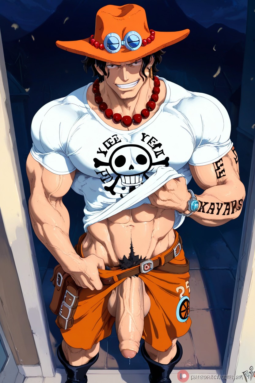 One Piece Pre-time Skip, Black Boots, Big Thick Cock AI Gay Porn