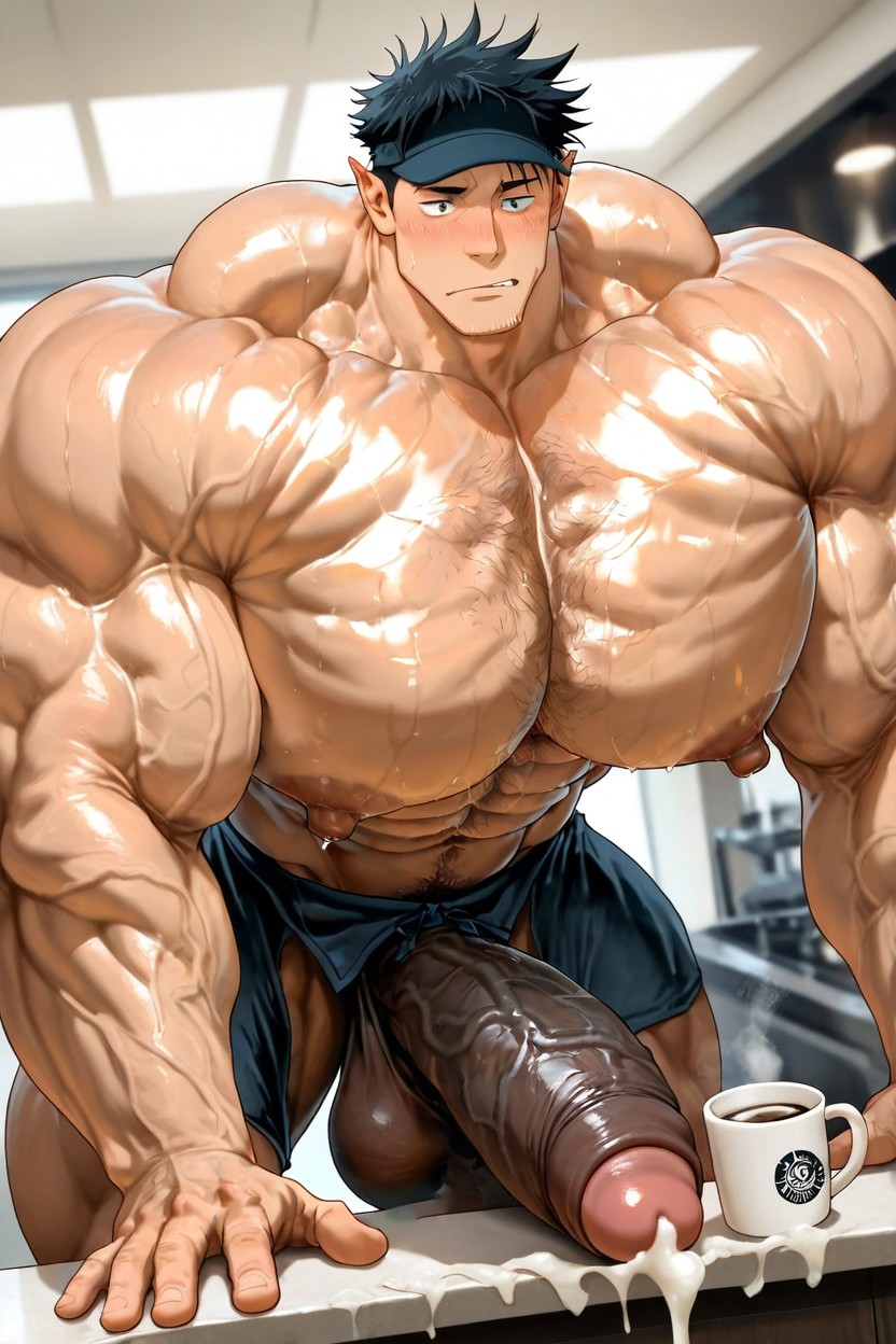 Gigantic Muscles, Testicles, Chest Hair AI Gay Porn