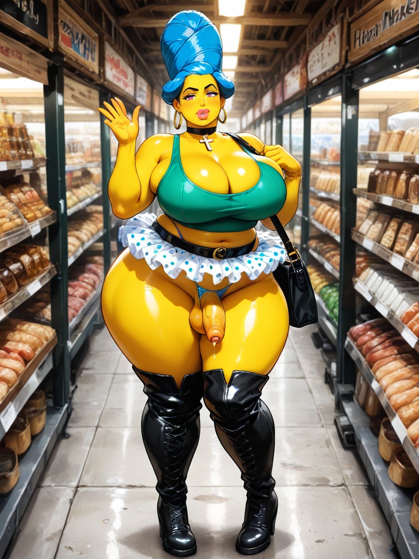 Very Sexy, Woman, Standing In The Market Market In Springfield AI Gay Porn