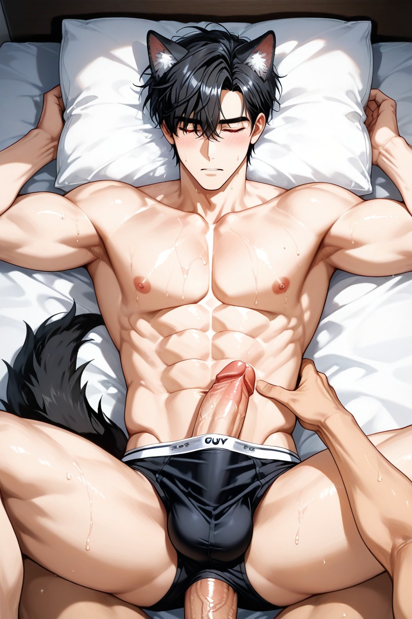 The Bed, Underwear, Big Penis AI Gay Porn