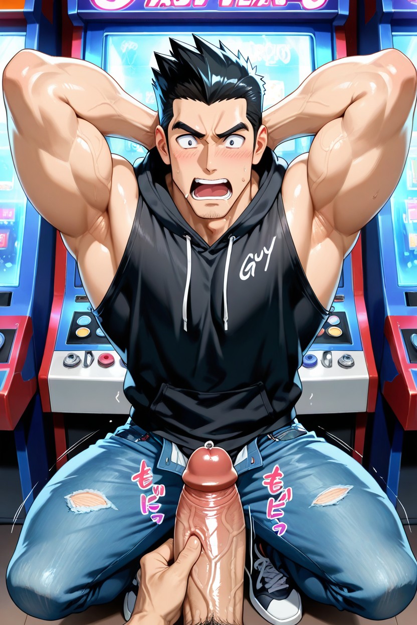 Sneakers, Gigantic Penis, Jeans AI Gay Porn