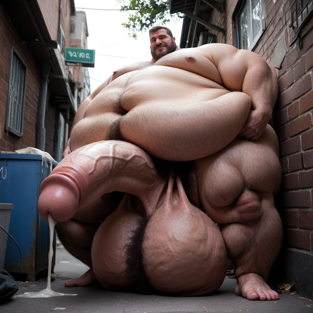 Cum Everywhere, 18+, Hyper Obese Man With Massive Cock AI Gay Porn