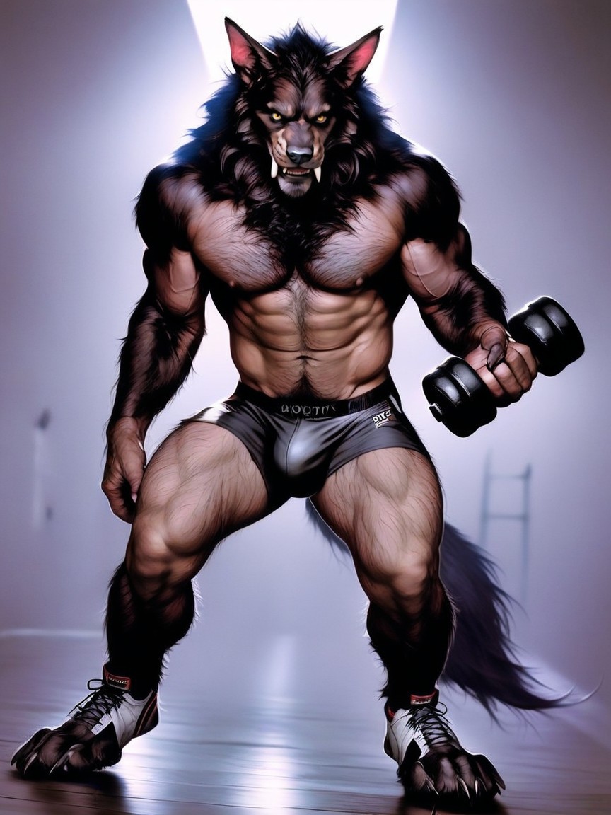 Dark Blue Gym Are Ripped, Hairy Legs, Highly Detailed Porno gay IA
