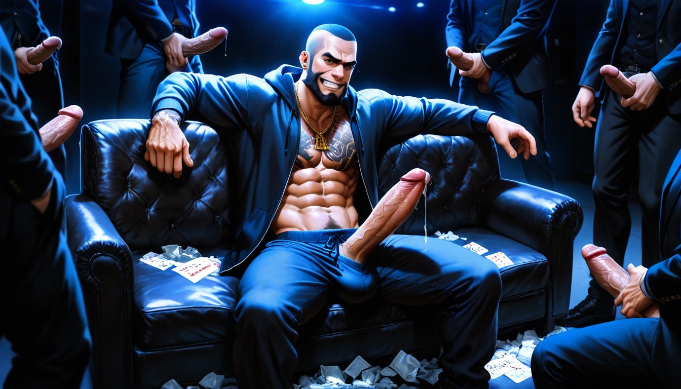 Leather Couch, Dios Del Trueno Como Vergón, Hair Covering Eyes AI Gay Porn