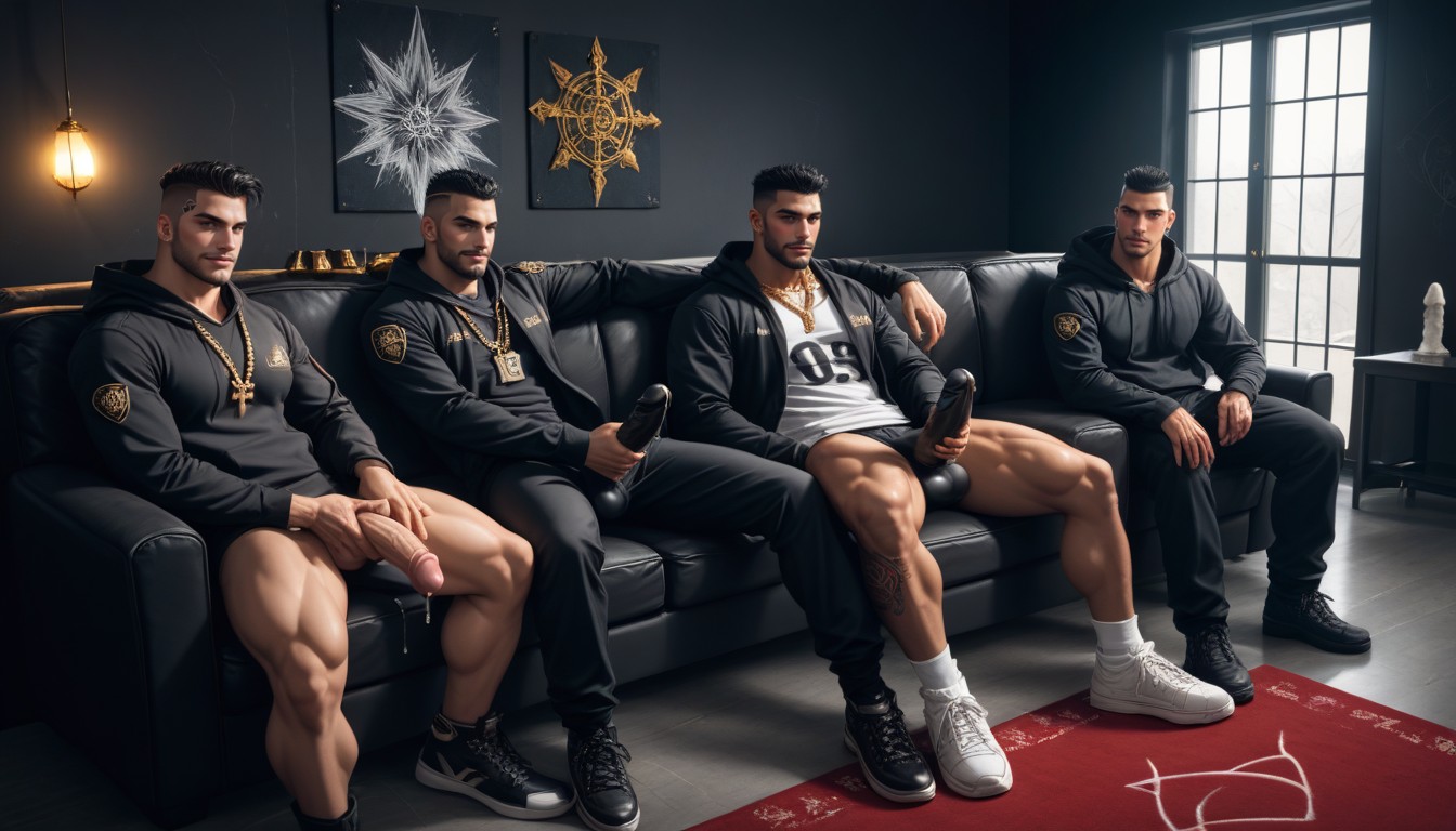 Black Hair, Private Domination In Vip Room, Diamond Necklace AI Gay Porn