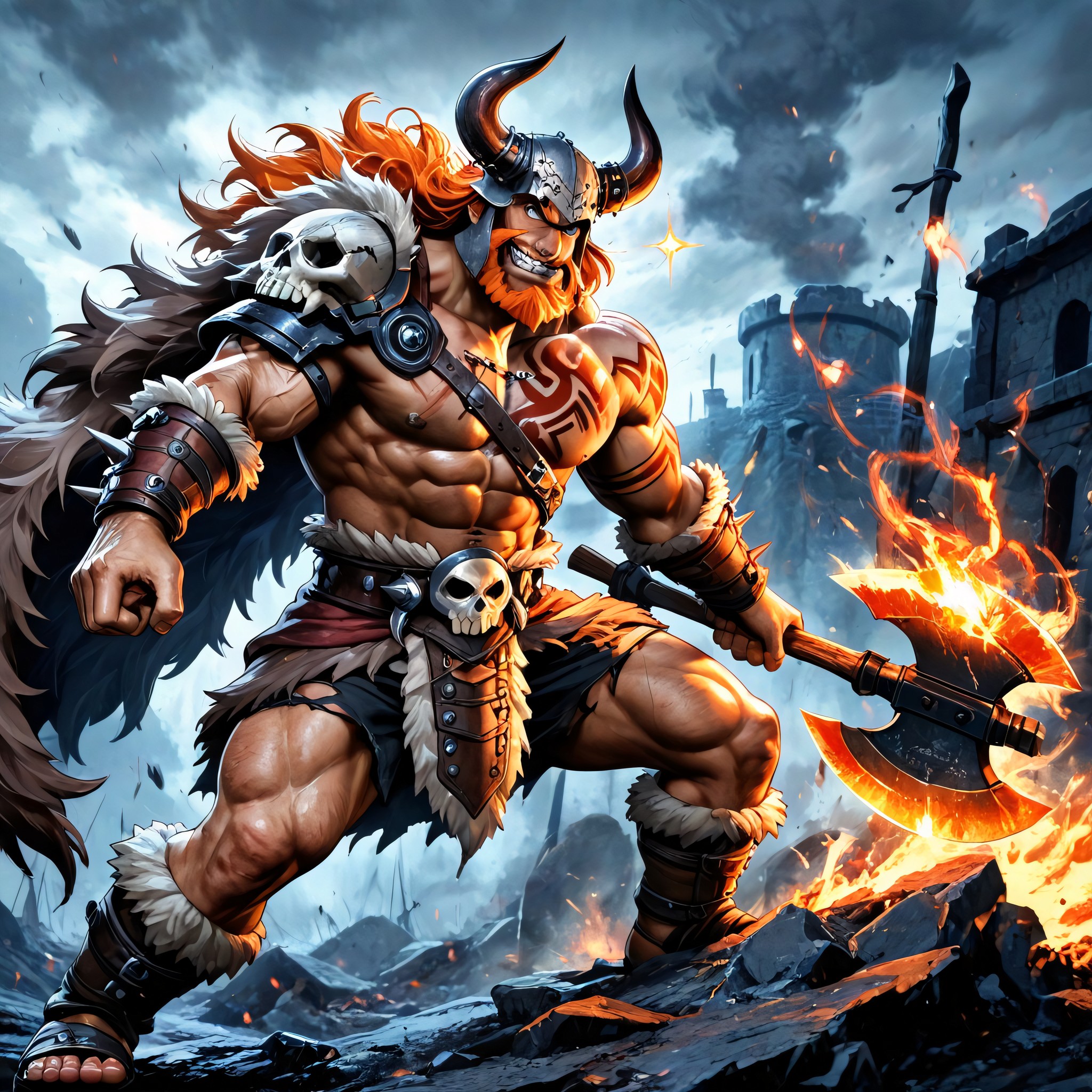 He's Wielding A Big Rusty-axe, Tattoo, Waist Shot AI Gay Porn