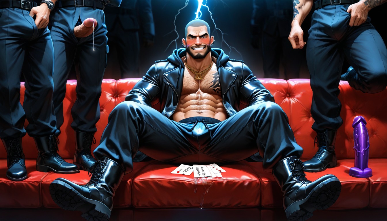 Powers, Dark Dominant Look, Private Vip Room AI Gay Porn