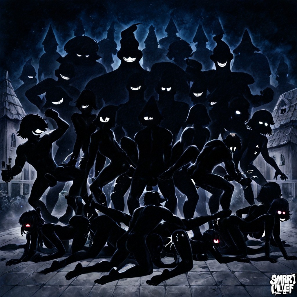 Multiple Sex Positions, Dark Silhouette Skin, Smurf Women Fucked Missionary Style AI Gay Porn