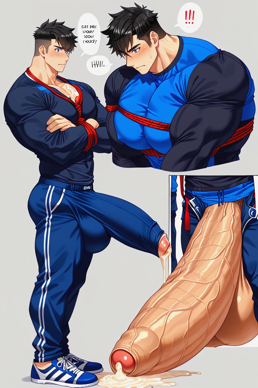 Photograph Hq, Multiple Embarassed Men With Hyper Erect Pants Bulge, Masculine AI Gay Porn