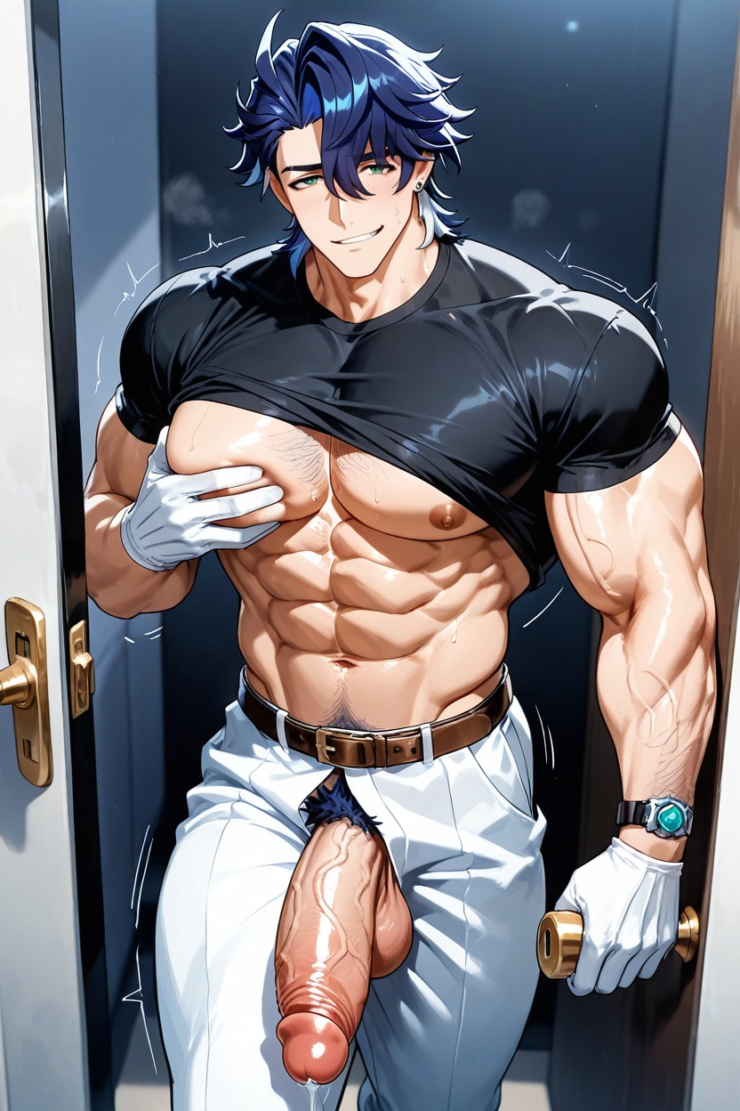 Wearing A Black Suits, 25+, Solo AI Gay Porn