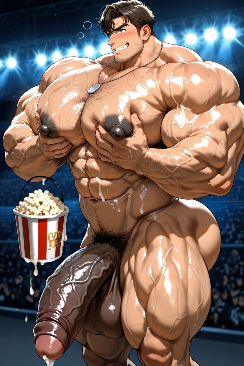 Perspective, Oversize Muscle, Wearing Necklace Porno gay IA