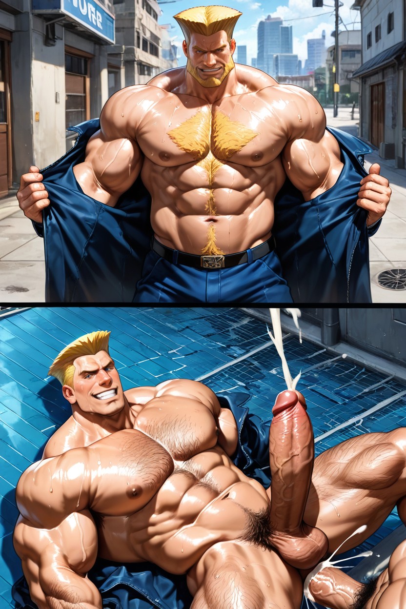 Panels, Confident Smile, Exhausted AI Gay Porn