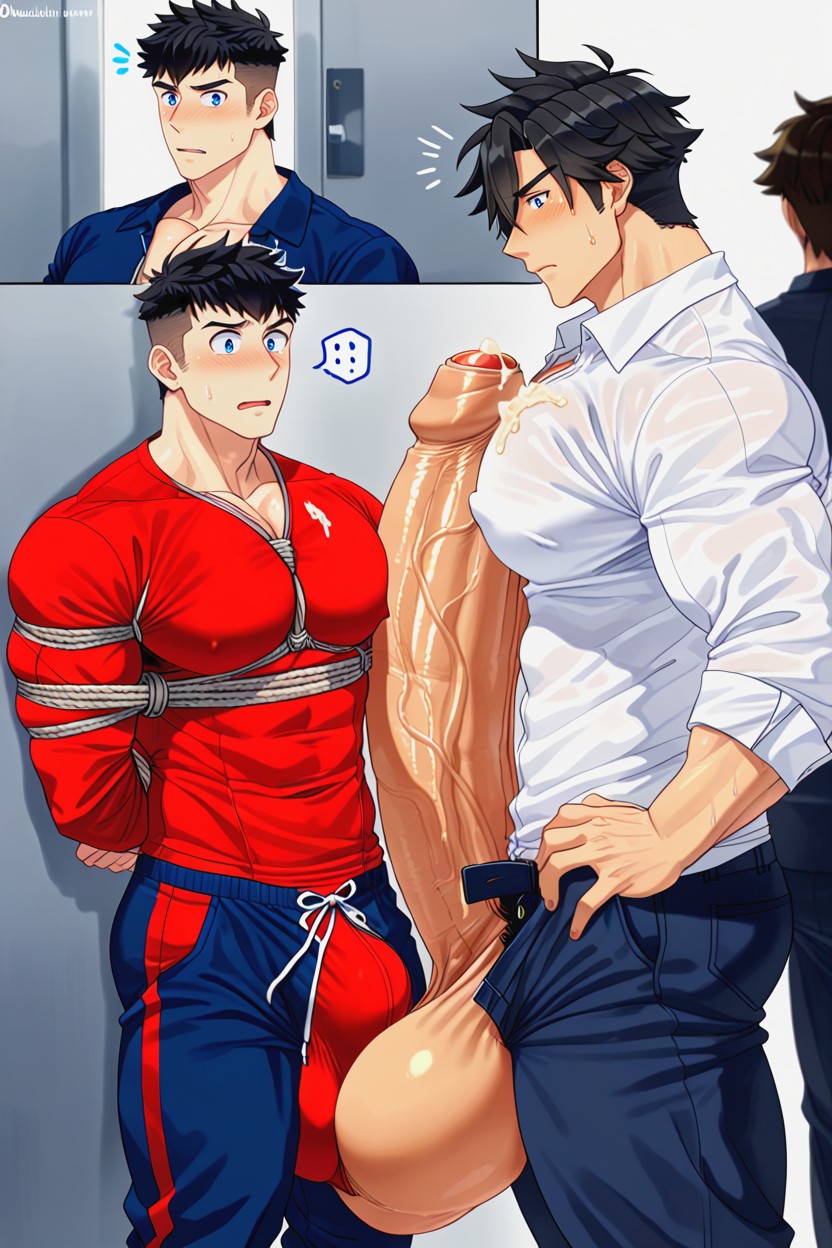 Beitemian Art Style, Surprised Orgasm, Voyeur AI Gay Porn