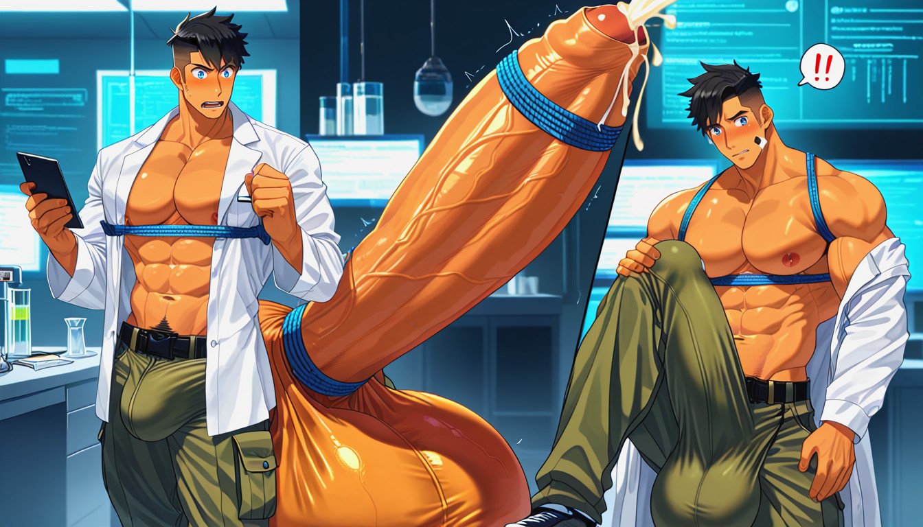 Bara Manga, Voyeur, Manly Face With Angular Features Porno gay IA