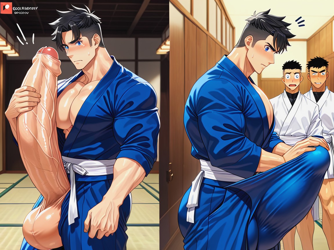 Bara Manga, Awkward Boner, Perfect Impossibly Oversized Thick And Extra Long Hyper Dick AI Gay Porn