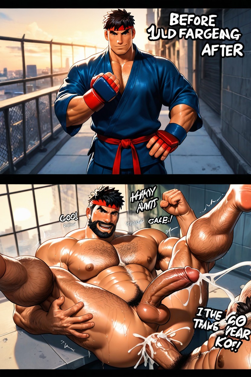 Muscular Male, Cool Stance, Panels AI Gay Porn
