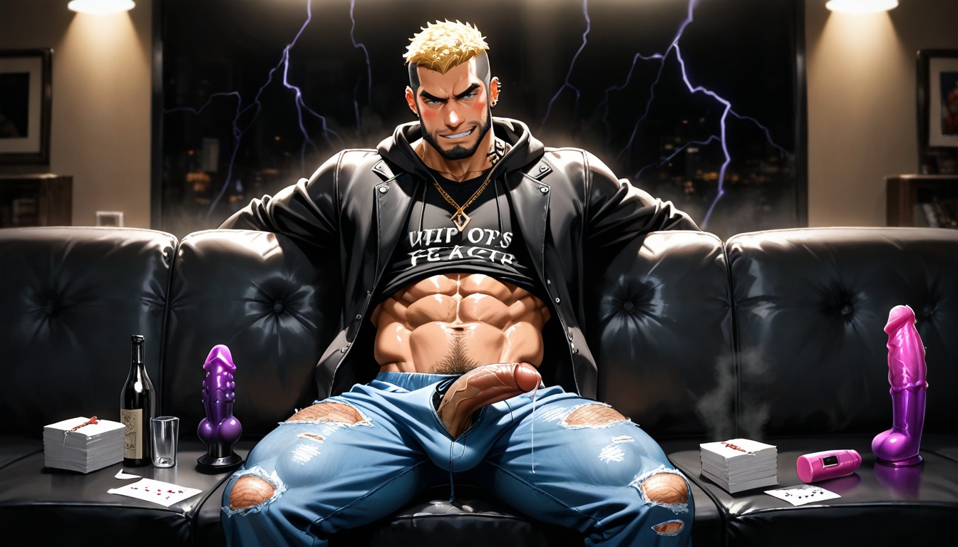 Permed Hair, Dios Del Caos Como Vergón, Lightning Tattoos AI Gay Porn