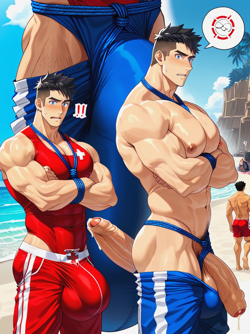 Perfect Impossibly Oversized Thick And Extra Long Hyper Dick, In Color, Upright Mega Bulge AI Gay Porn