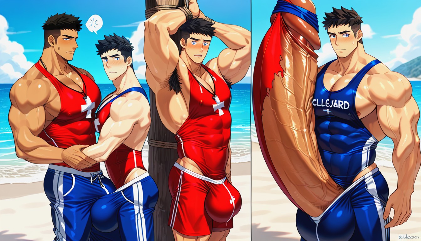 Lifeguard, In Public, Fuckboy AI Gay Porn