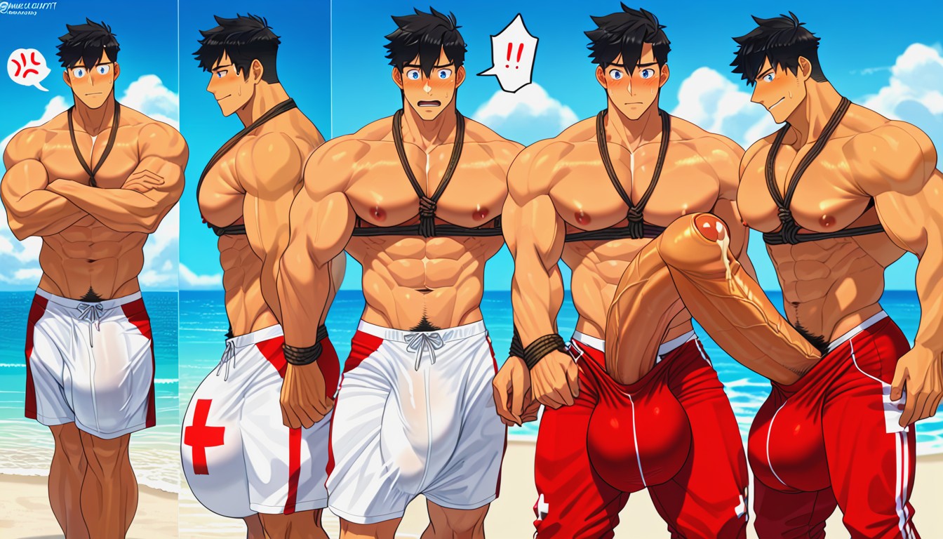Sunglasses, Nullq Artstyle, Tribal Wear AI Gay Porn