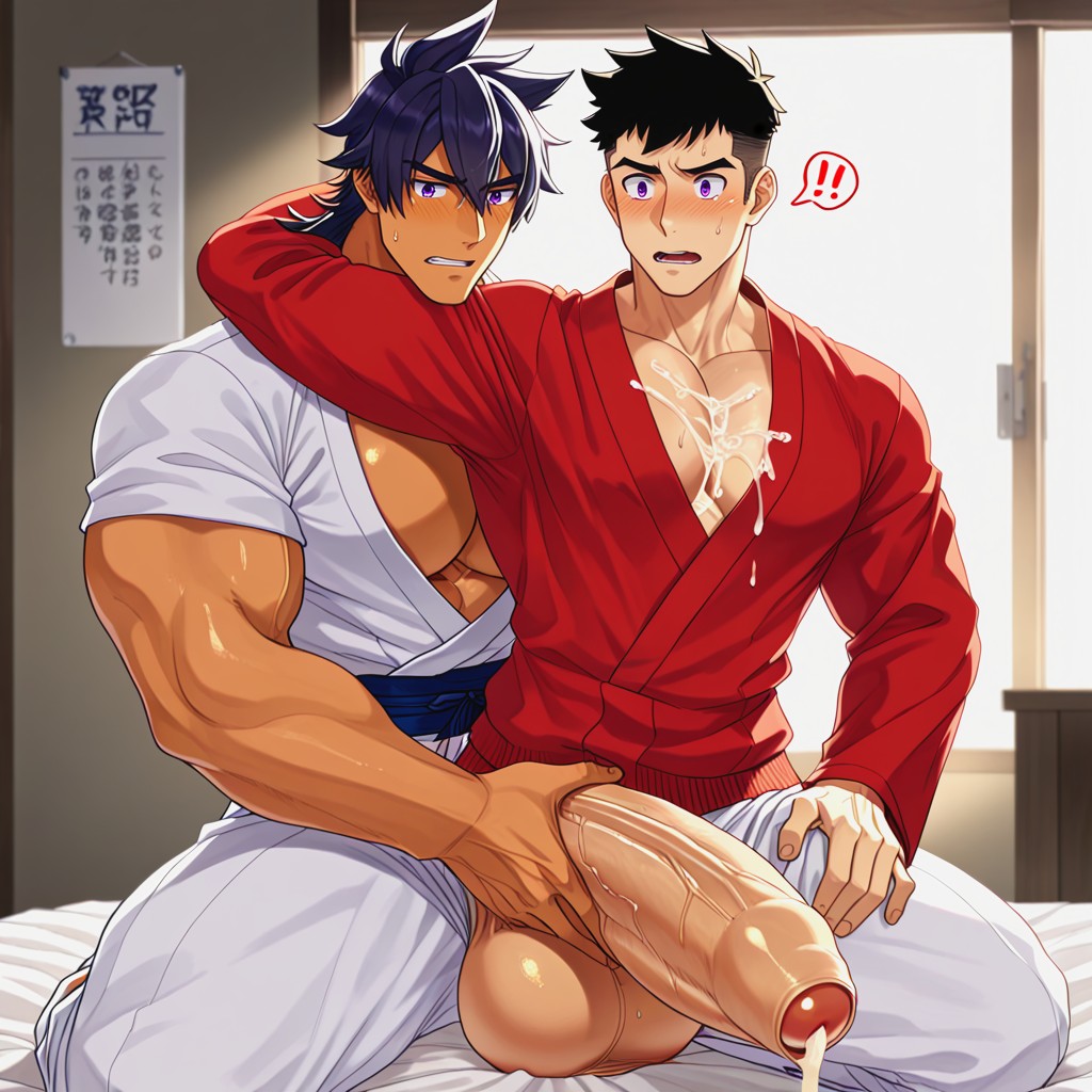 Looking Down Surprised At Penis, Bara Manga, Scary AI Gay Porn