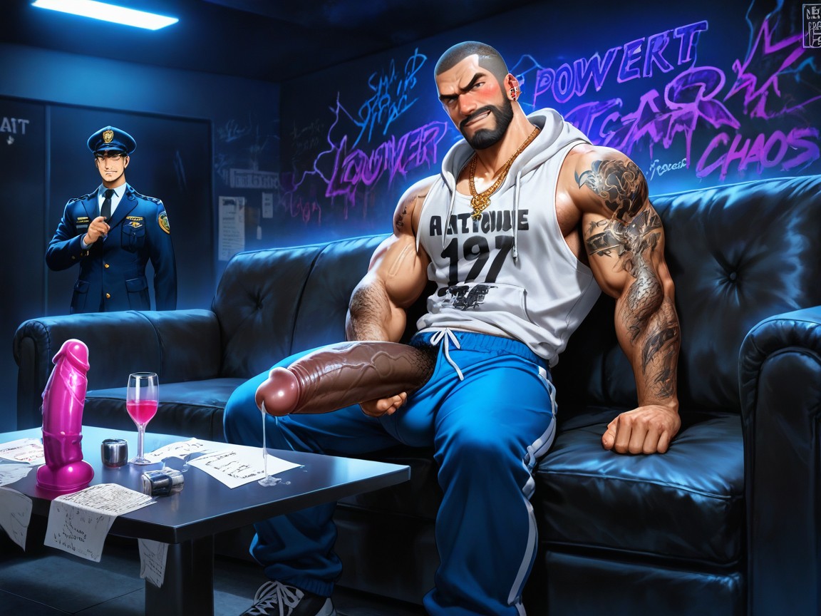 Dios Del Caos Como Vergón, Private Domination In Vip Room, Dark Dominant Look AI Gay Porn