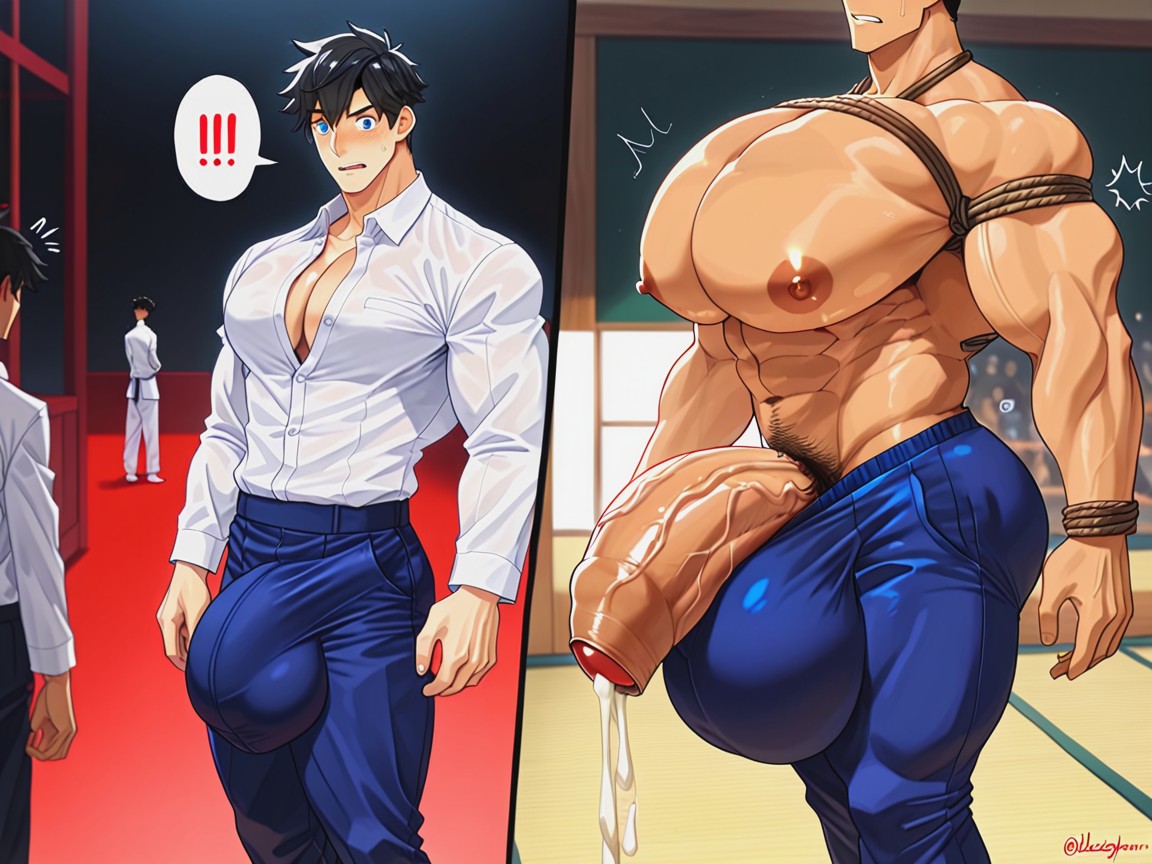 Beitemian Art Style, Hugging Cock, Squeezable AI Gay Porn