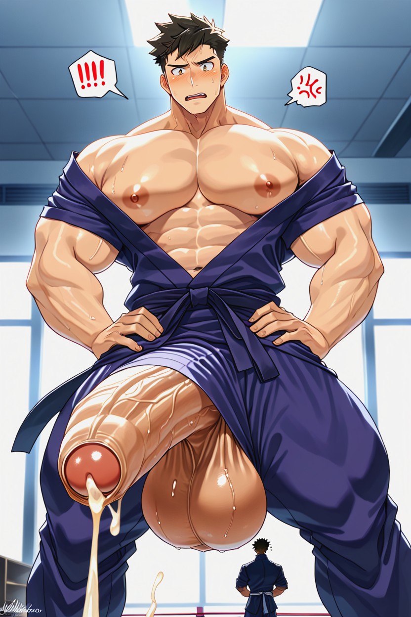 Hyper Erect Boner Bulge In Pants, Only Men, Manly Face With Angular Features Porno gay IA