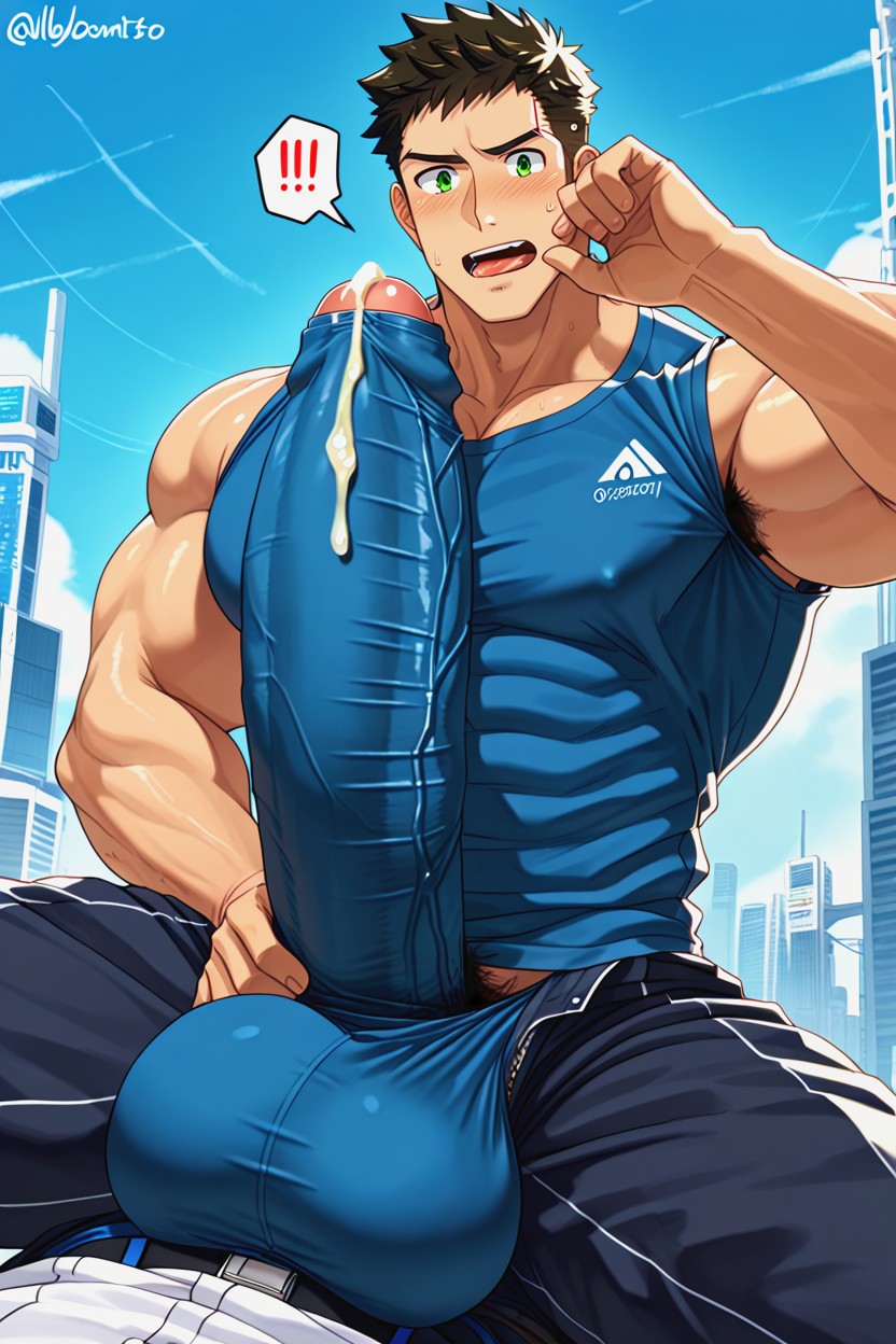 Awkward Boner, Upright Mega Bulge, Caught AI Gay Porn